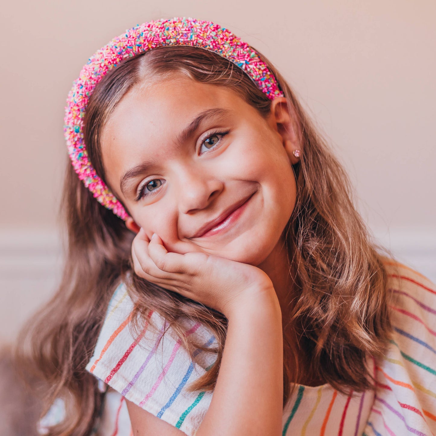 Padded Sprinkles Headband: Light Blue