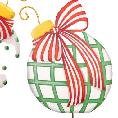 Modern Red, White & Green Ornament - Large