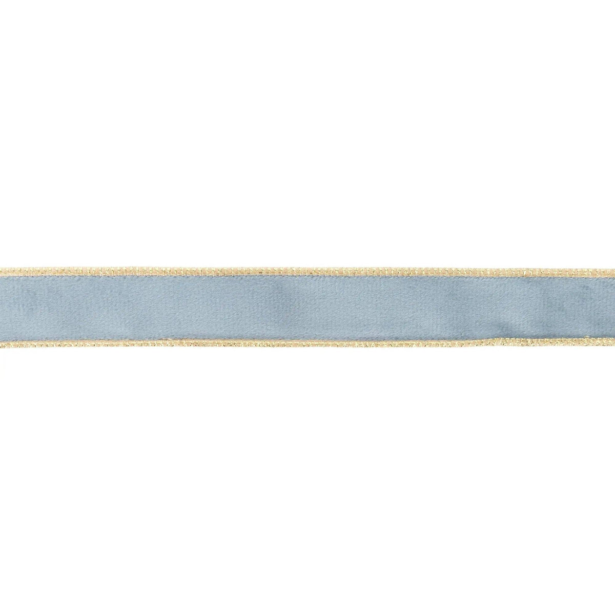 1" Reversible Classic Velvet Wired Ribbon | Capri Blue/Gold | 10 Yard Roll - Bria Blair Creative