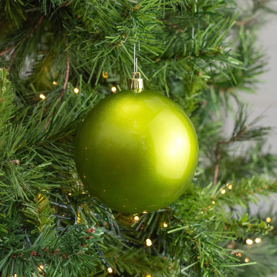 100mm Seamless Ball Ornament - 4 Pack - Apple Lime Green - Bria Blair Creative