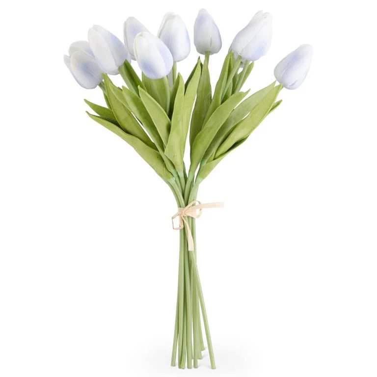 26.75 Inch White Silk with Real Touch Single Tulip Stem