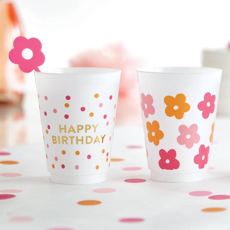 Gold Foil Frost Cup - Happy Birthday