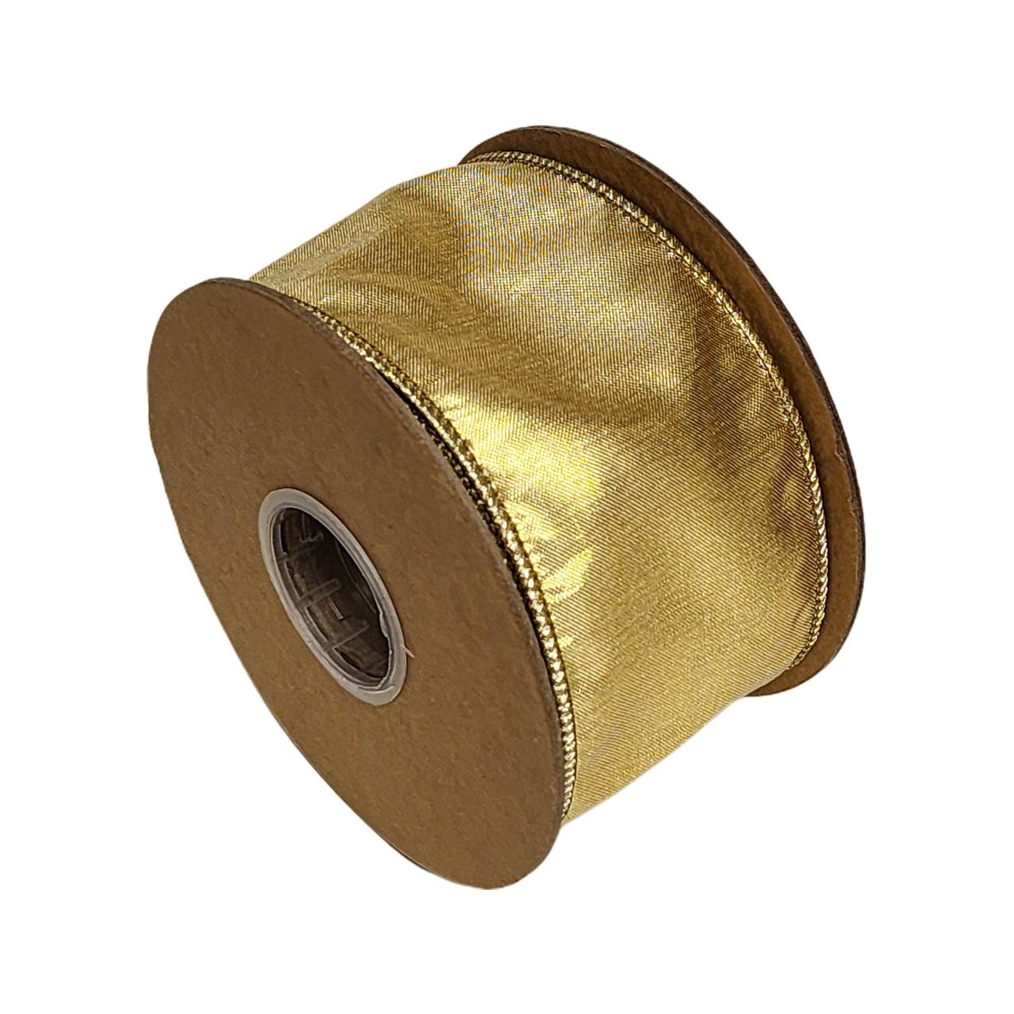 2 1/2" Wired Metallic Dupioni Ribbon | Bright Gold | 10 Yard Roll - Bria Blair Creative