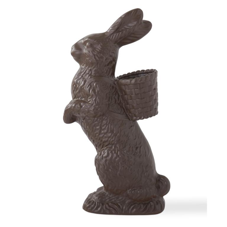 34.25 Inch Resin Chocolate Bunny w/Open Basket