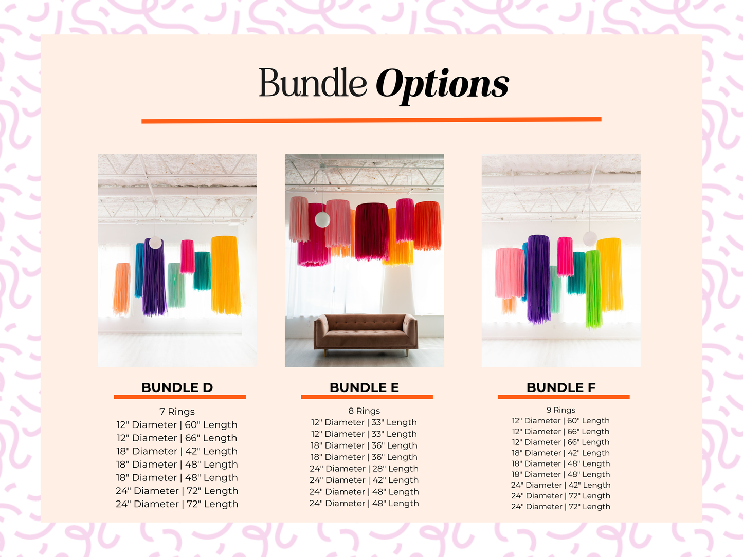 Bundled Custom Aerial Fringe Rings: Bundle C (5 Rings) / Full Plastic