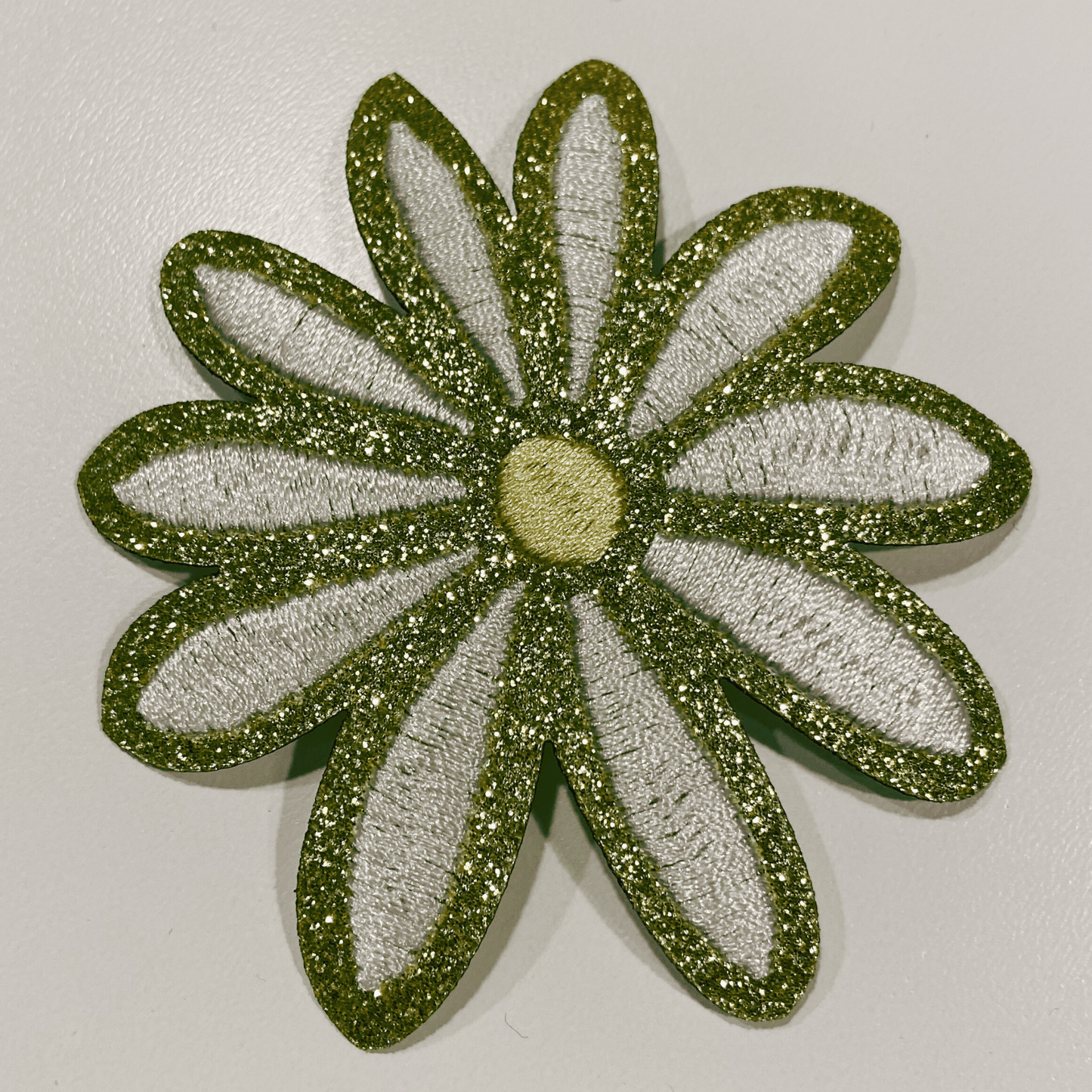 3" Glitter Flower - Embroidered Hat Patch: Embroidered Patch - Bria Blair Creative
