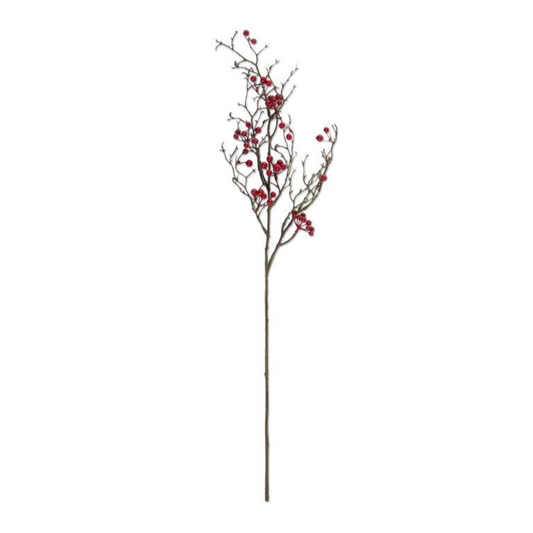 37 Inch Two Branch Red Berry Stem - Bria Blair Creative