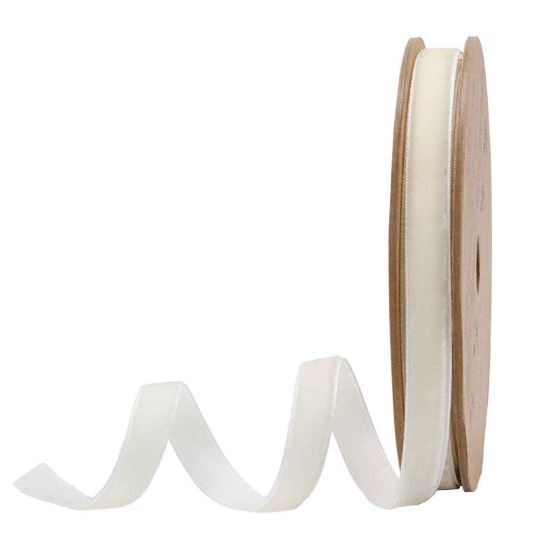 3/8" Velvet Ribbon | 10 Yard Roll: Parchment - Bria Blair Creative