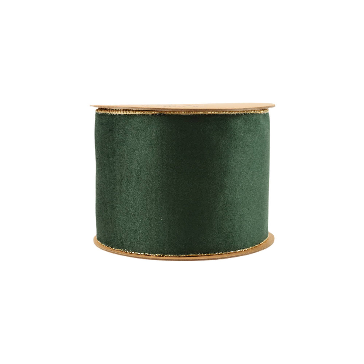 4" Reversible Classic Velvet Wired Ribbon | Green/Gold | 10 Yard Roll - Bria Blair Creative