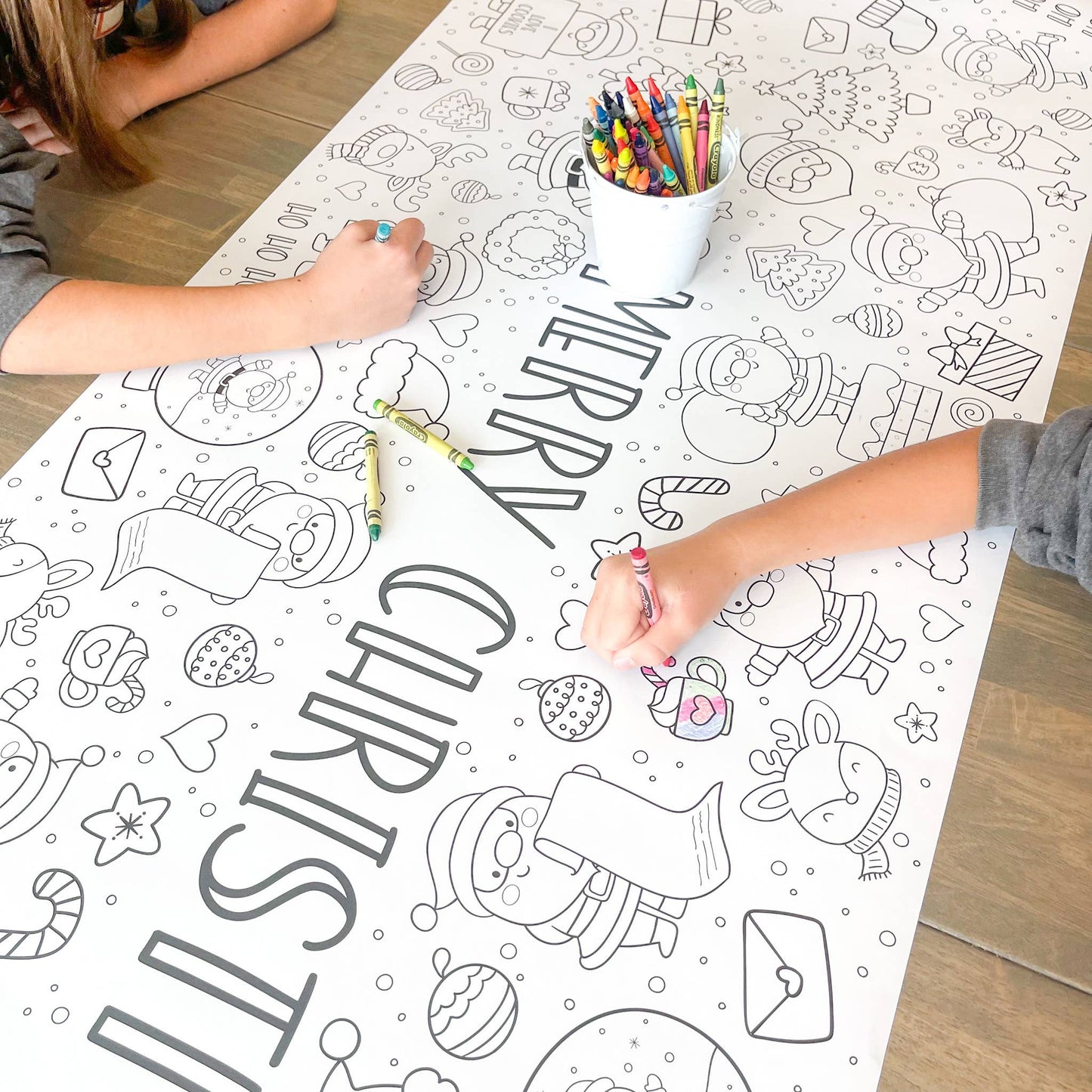 Santa Party Coloring Table Runner| Christmas Activity