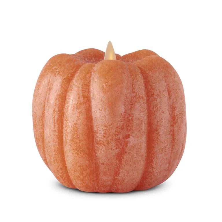 4.5 Inch Orange Wax Pumpkin Luminara Indoor Candle - Bria Blair Creative
