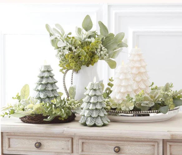 4.75 X 6.5" White Wax/Snowy Tree Luminara - Bria Blair Creative