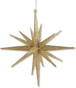 6" Champagne Glitter Star Ornament