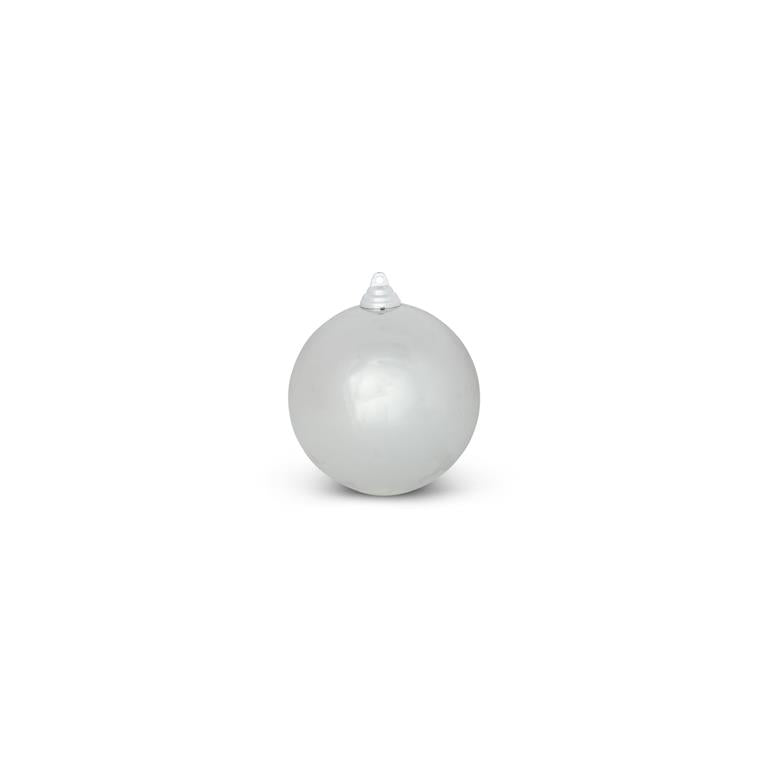 4.5" Silver Shiny Shatterproof Round Ornament