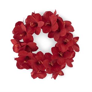 20 Inch Red Velvet Amaryllis Wreath
