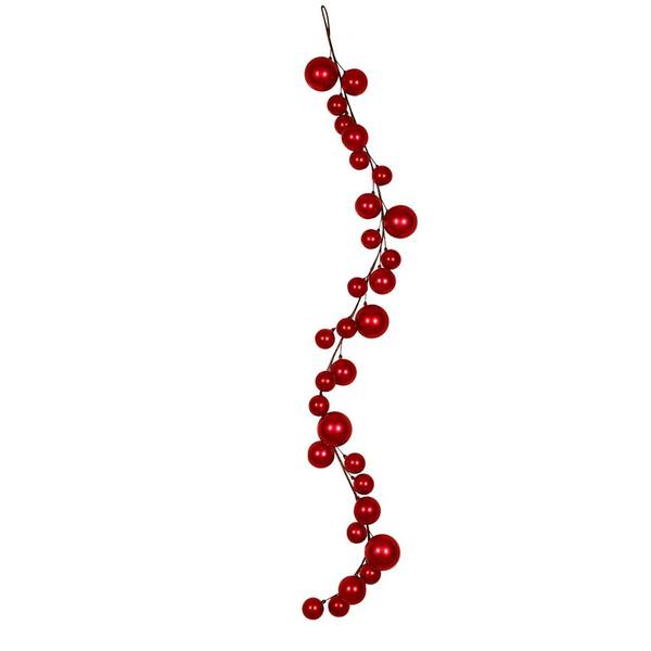 5' Christmas Garland - Red Iridescent