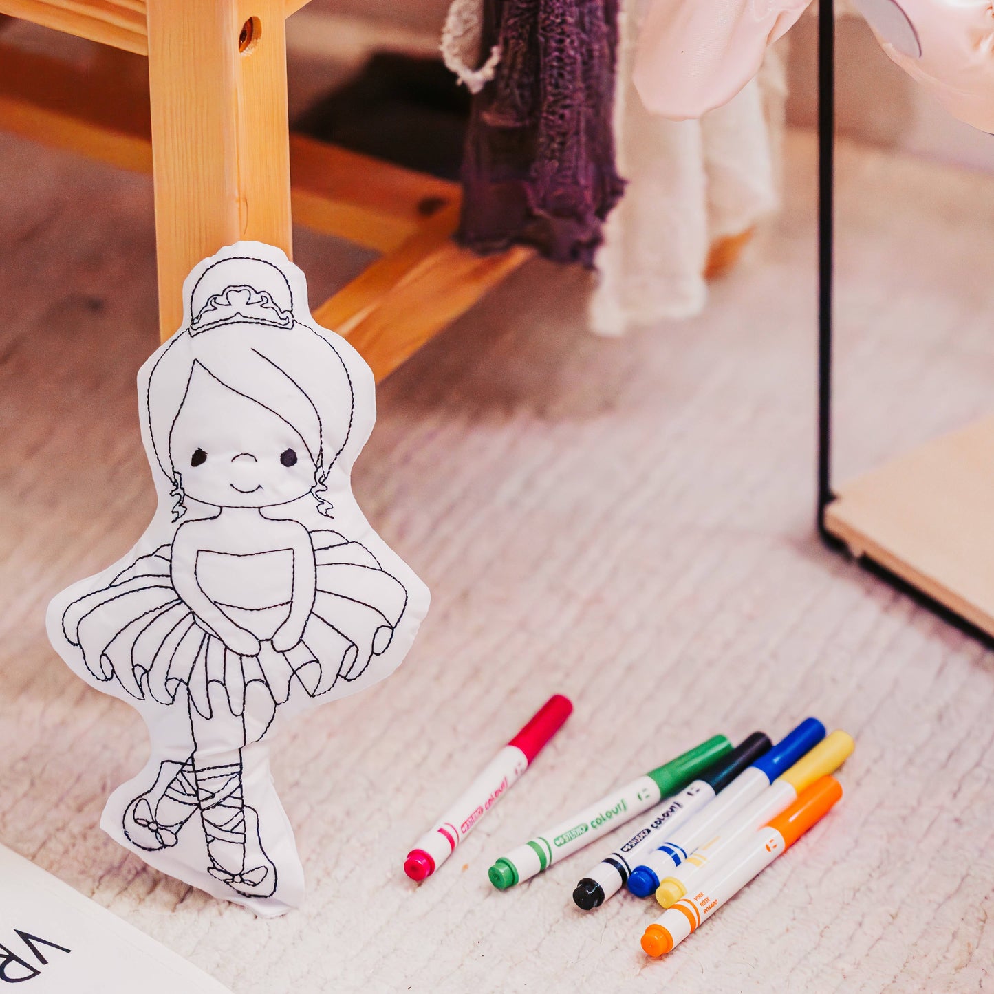 Ballerina Doodle Coloring Activity Doll