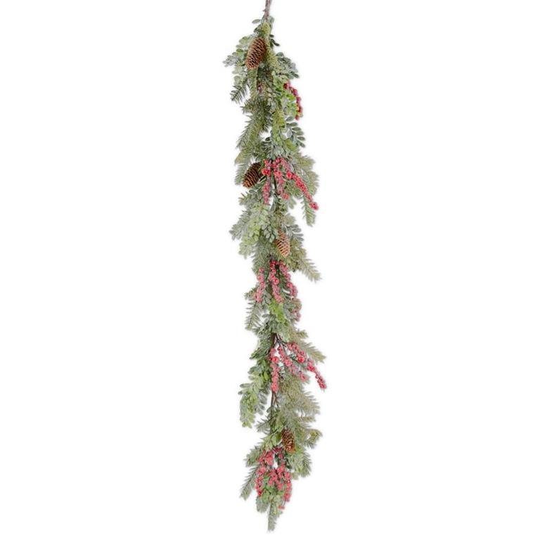60 Inch Glittered Boxwood Berry Pinecone and Fi - Bria Blair Creative