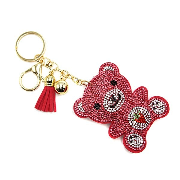 Rhinestone Puffy Keychain - Rainbow, Teddy Bear, Duck