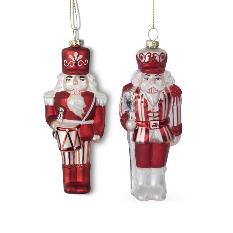 7 Inch Red & White Blown Glass Soldier - Assorted - Bria Blair Creative