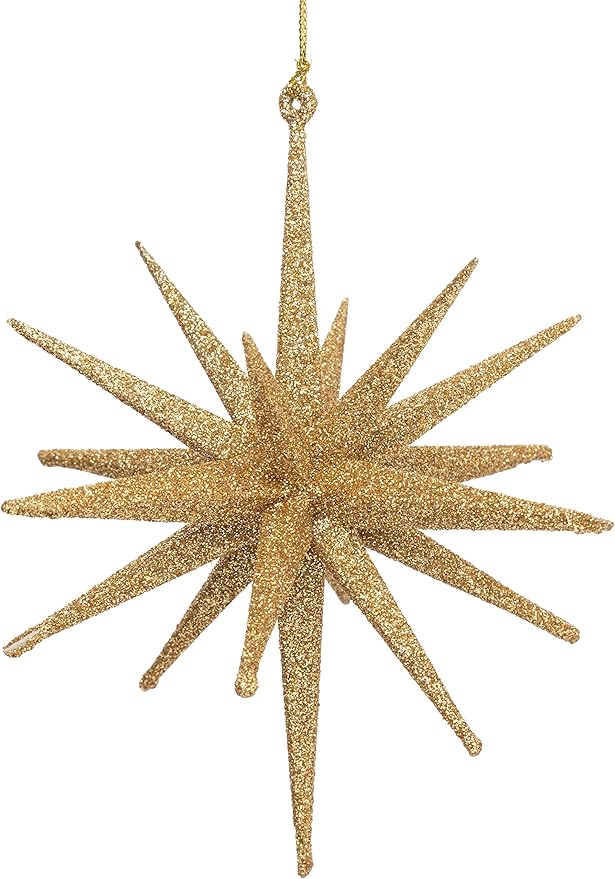 8" Gold Glitter Star Ornament - Bria Blair Creative