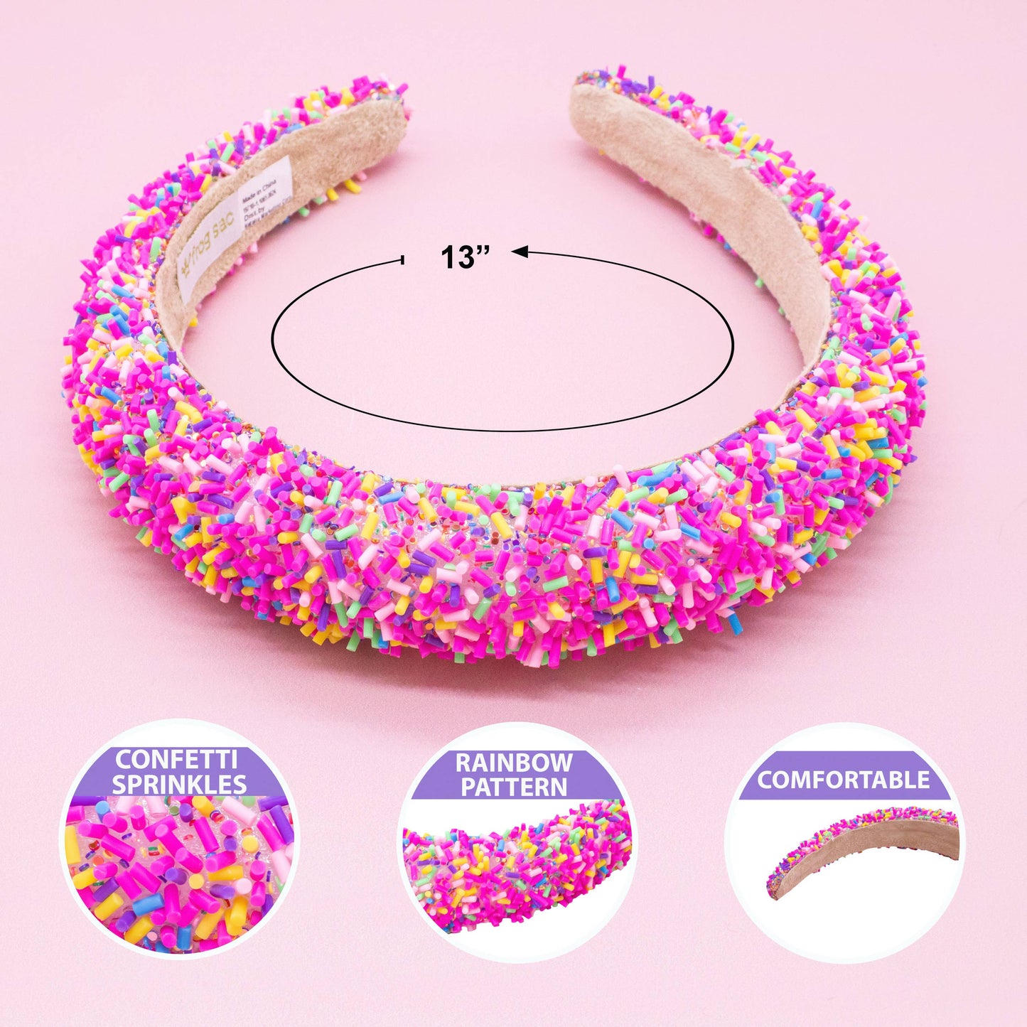 Padded Sprinkles Headband: Light Blue