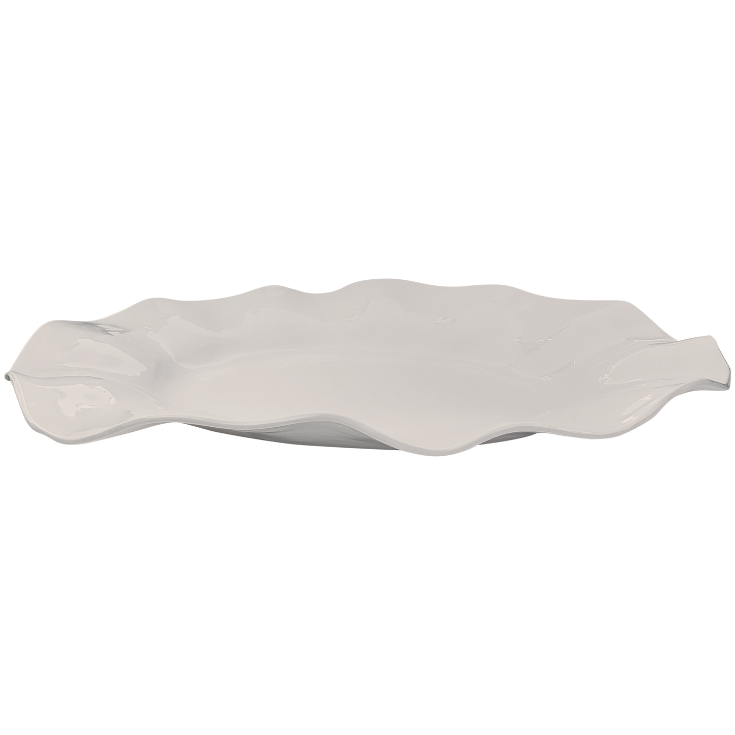 Large Wavy one of a kind oval platter 100% melamine BPA Free: White