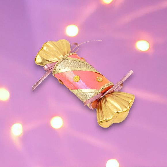 9" Orange/Gold Candy Wrapper - Ornament - Bria Blair Creative