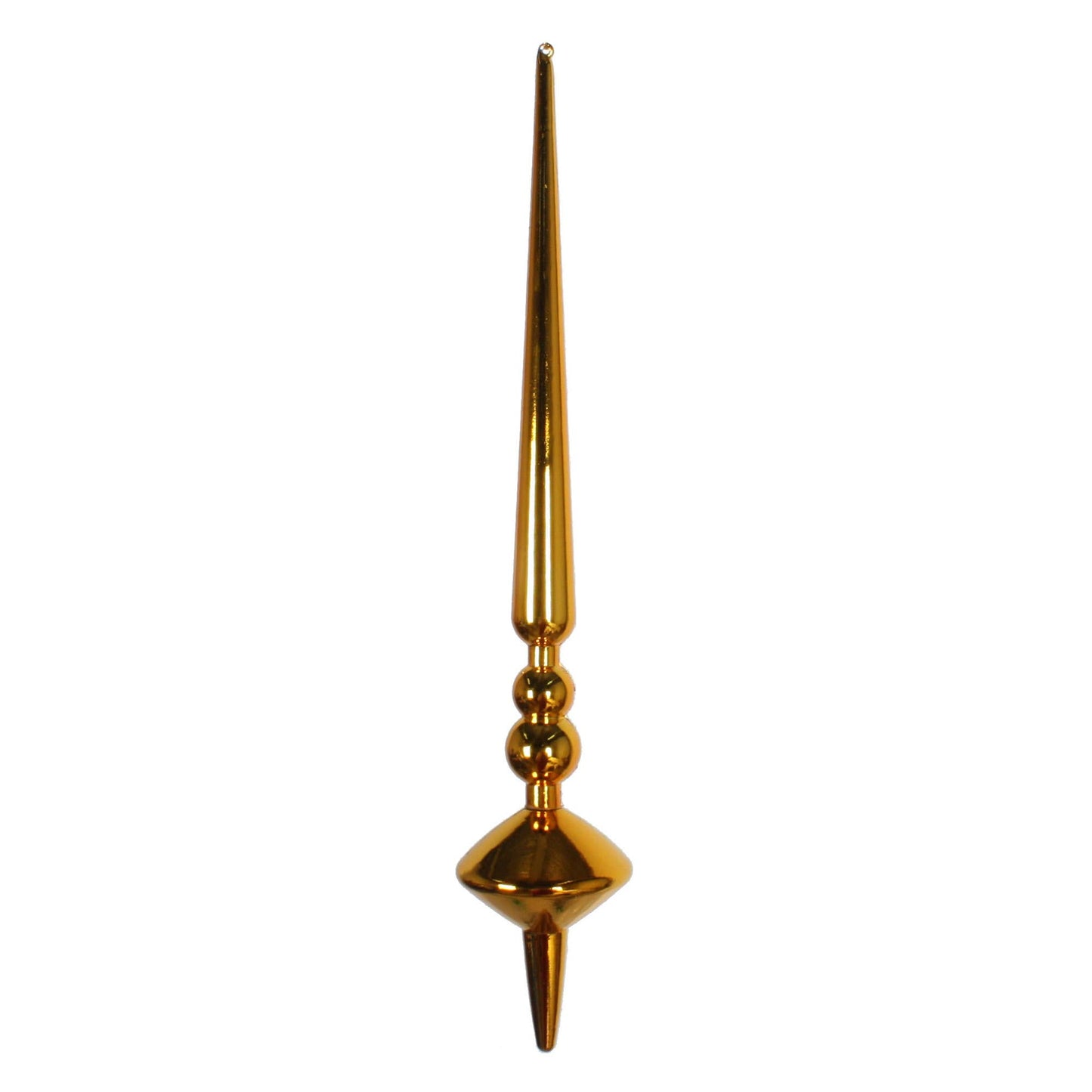 Vickerman 12" Antique Gold Shiny Cupola Finial 3/B: Antique Gold / Plastic / 12"