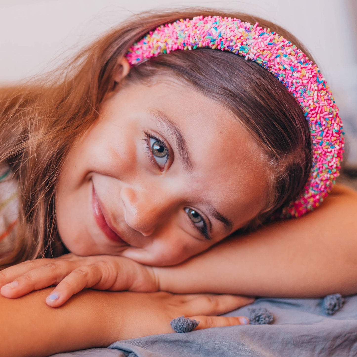 Padded Sprinkles Headband: Light Blue