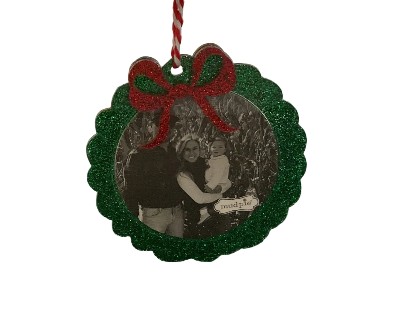 Wreath Glitter Photo Ornament