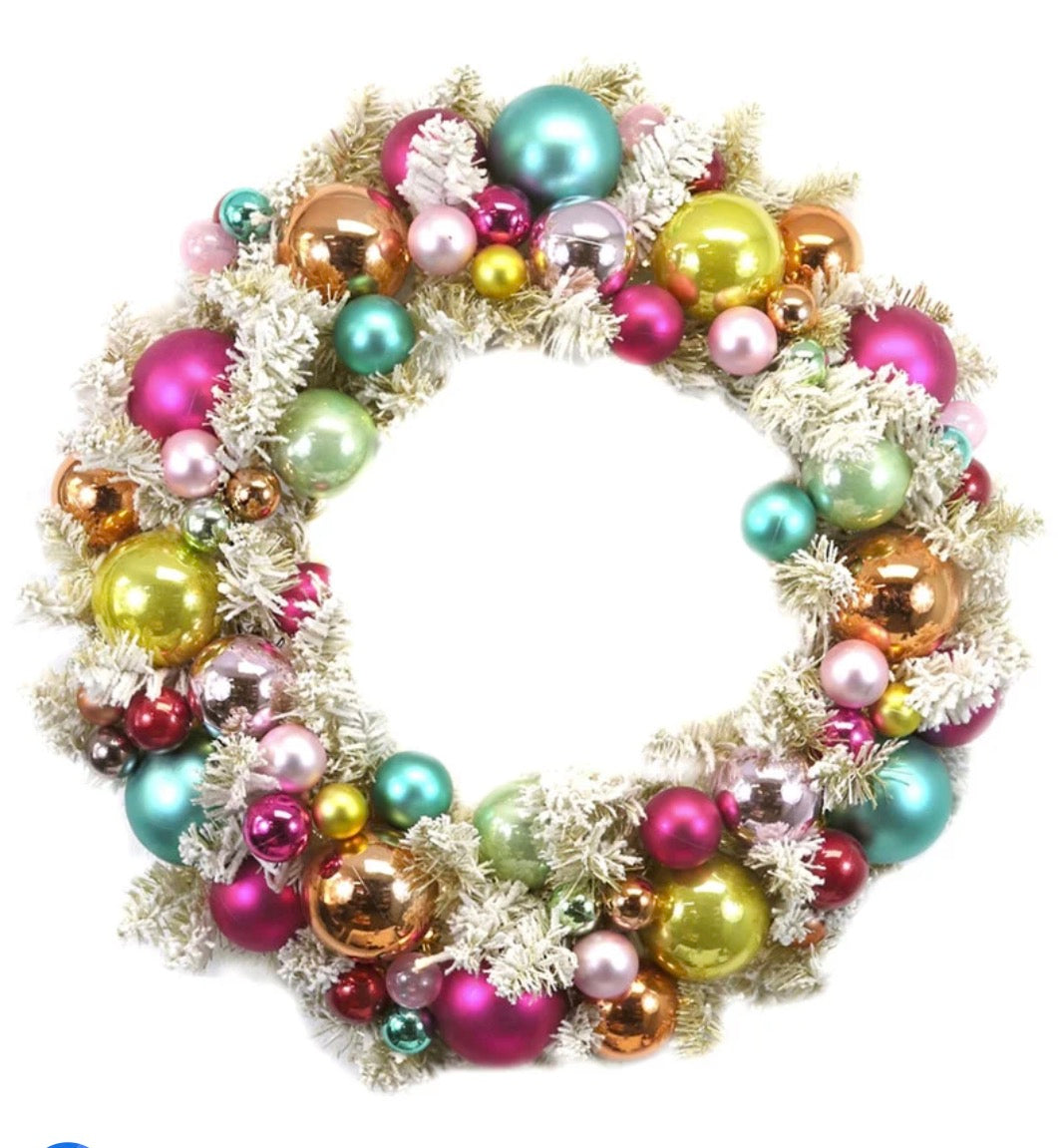 Flocked Wreath-Gold Cody Foster