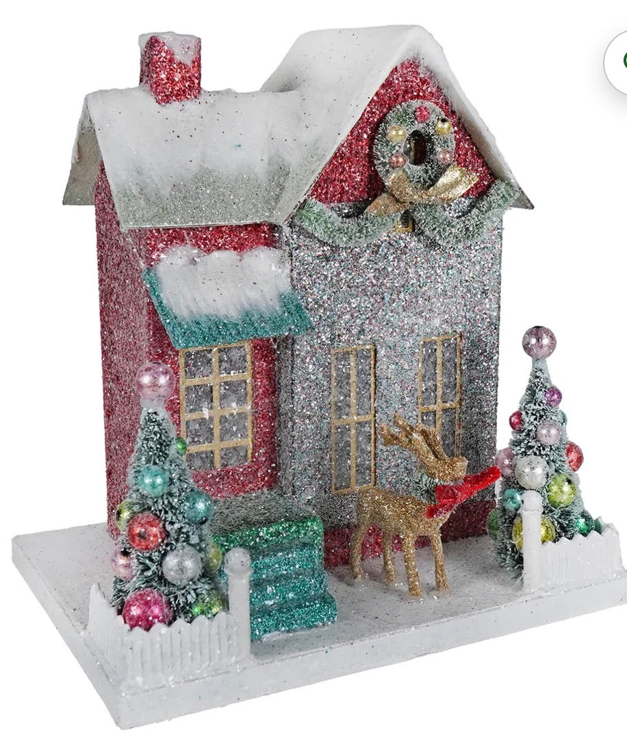 Cody Foster Merry & Bright Glitter Cottage