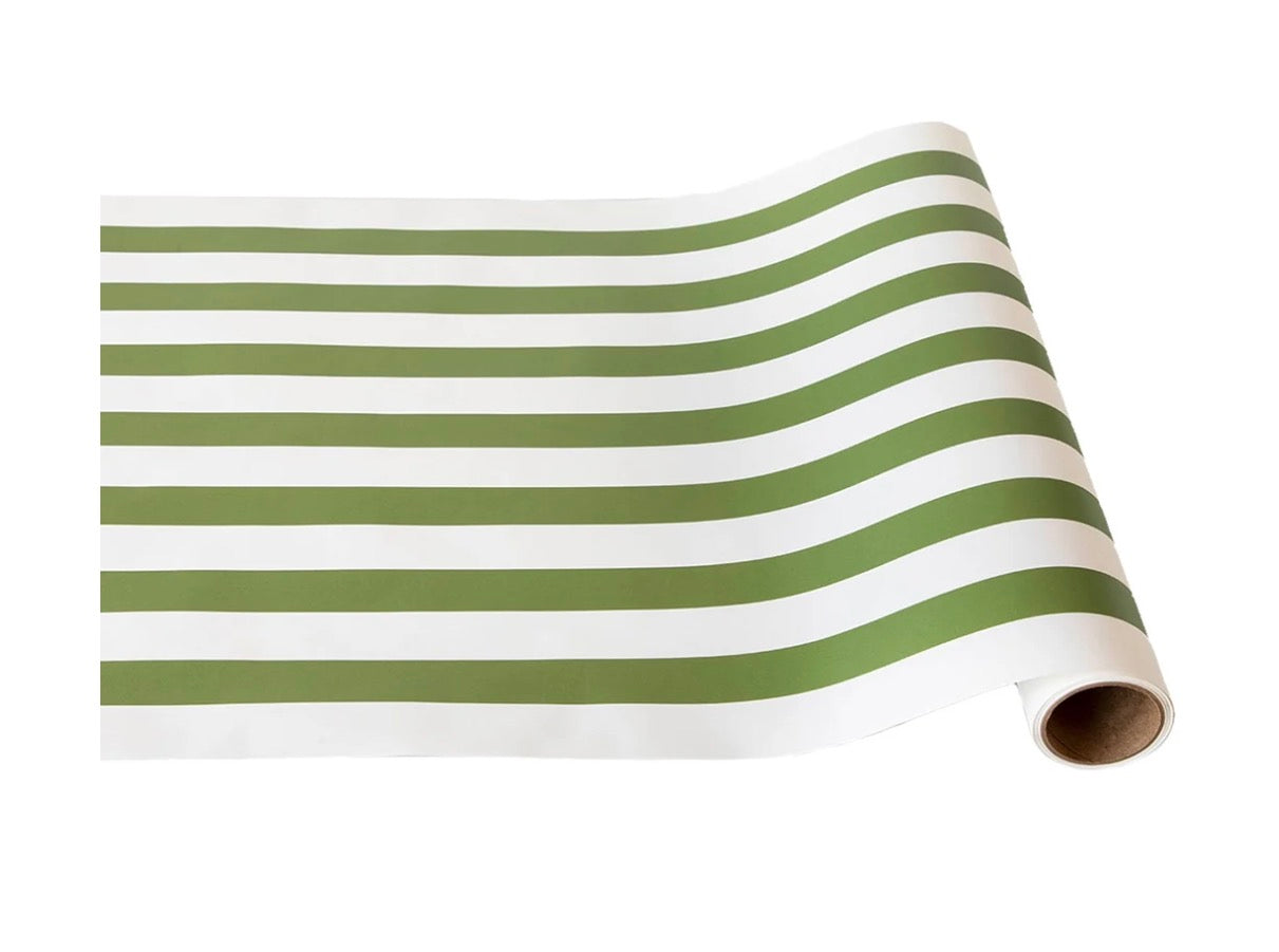 Hester & Cook Moss Classic Stripe Table Runner