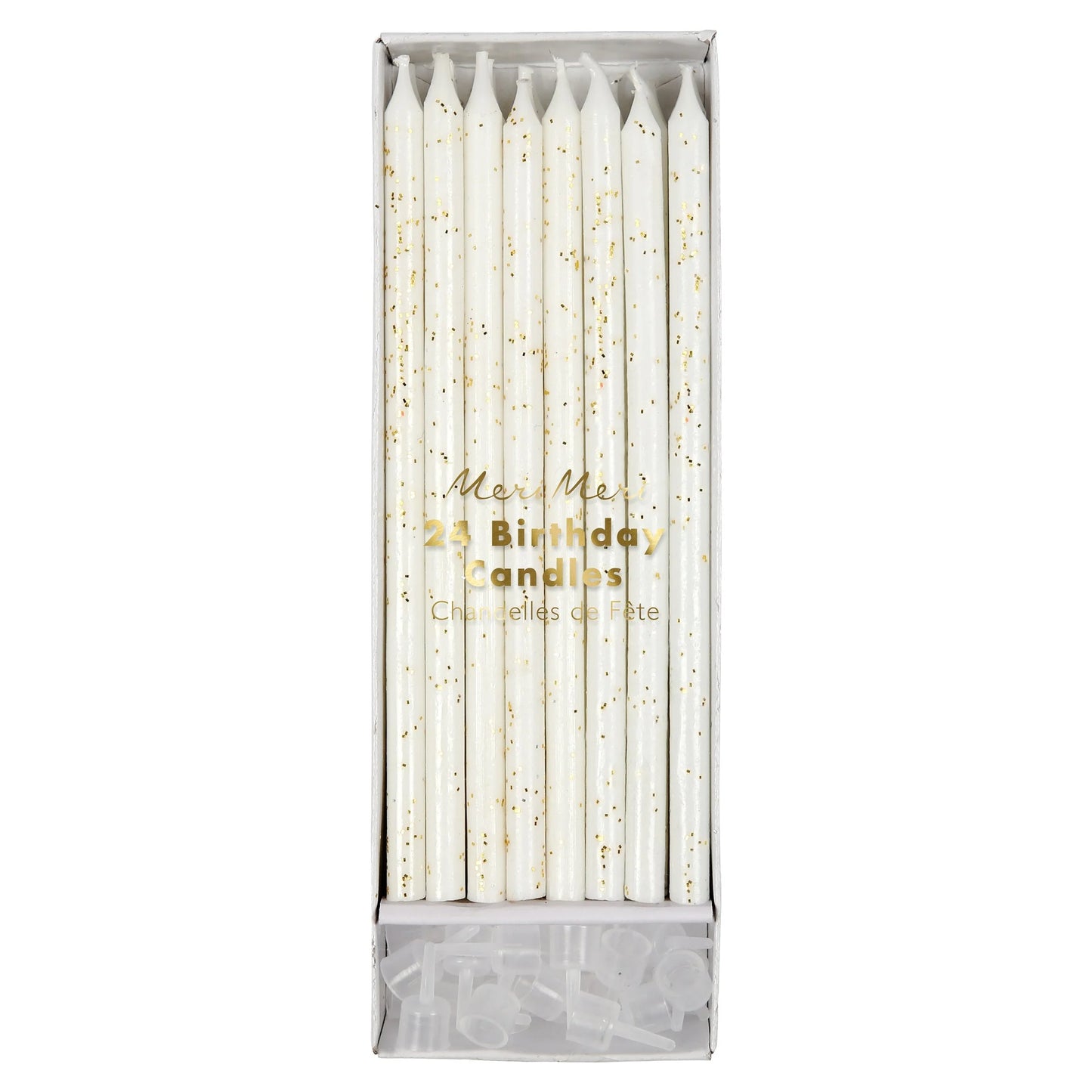 Gold Glitter Candles (x 24)