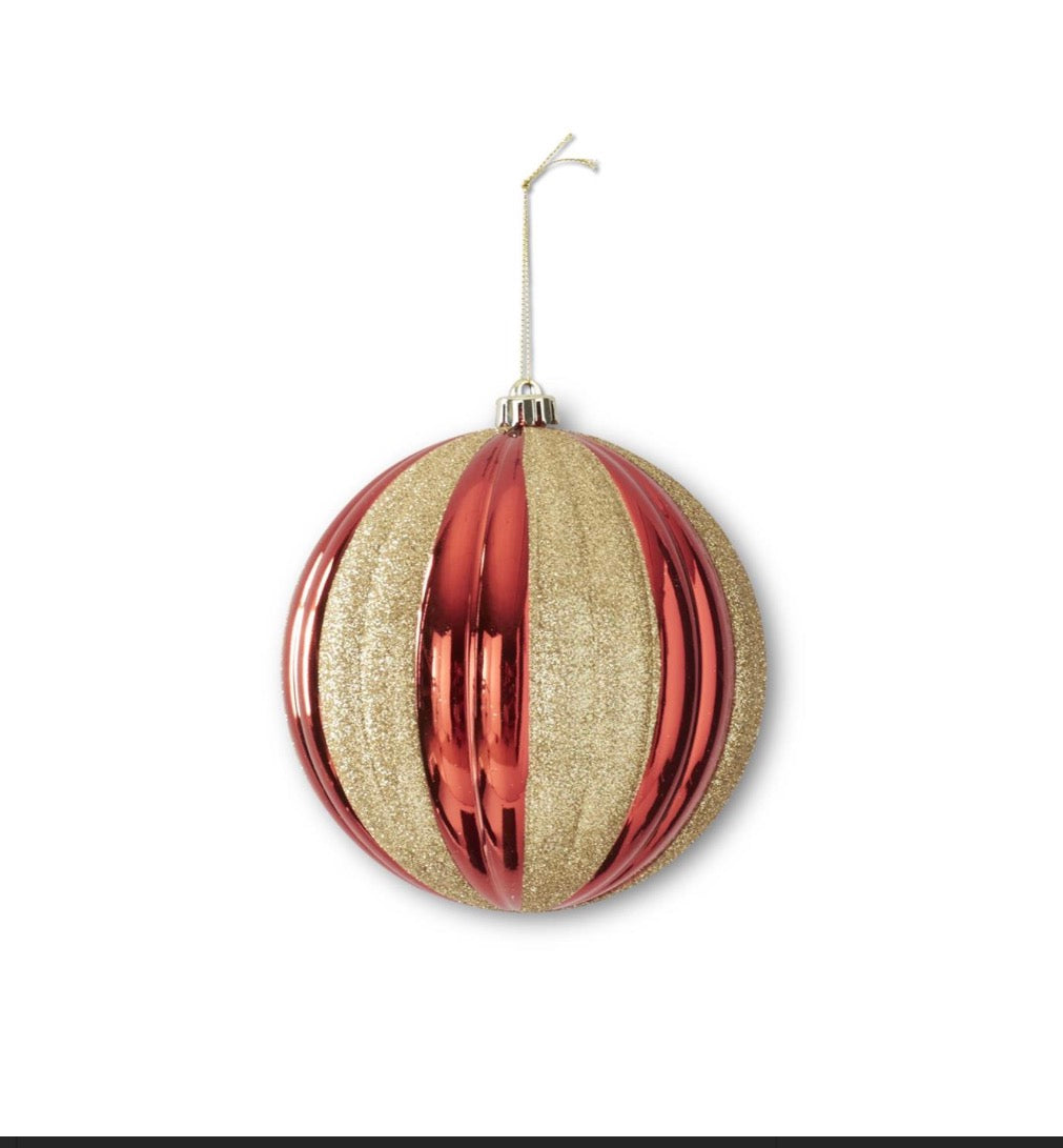 6.5 inch Gold Glittered Mirrored Ornament