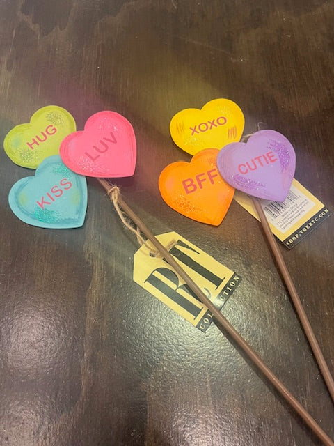 Red and Pink Heart Trio Stakes - Assorted Styles
