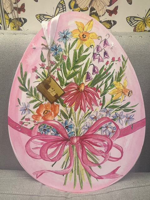 Beck's Floral Easter Egg Door Hanger
