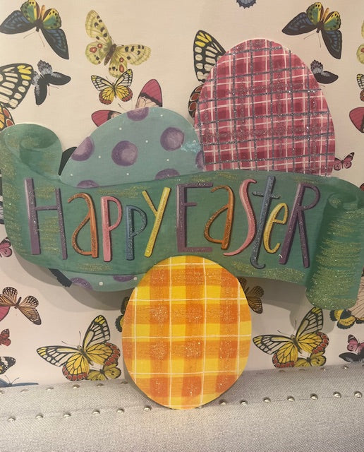 Happy Easter Egg Banner Sign