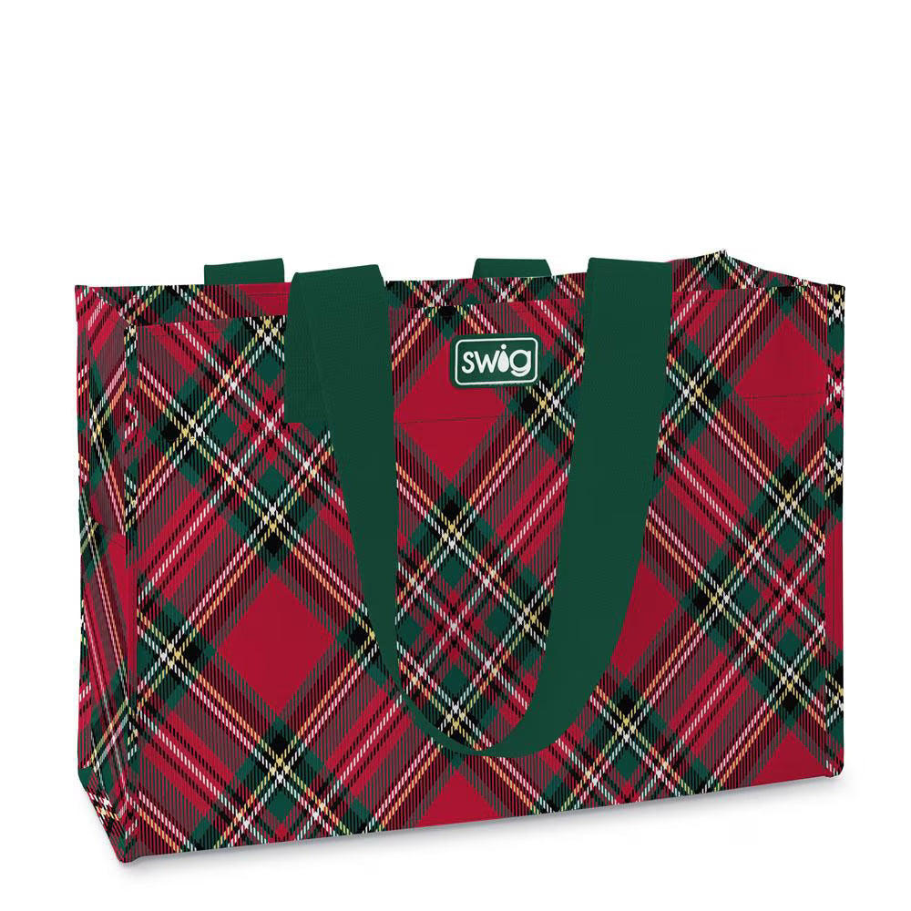 Christmas Plaid Reusable Gift Bag (Small)