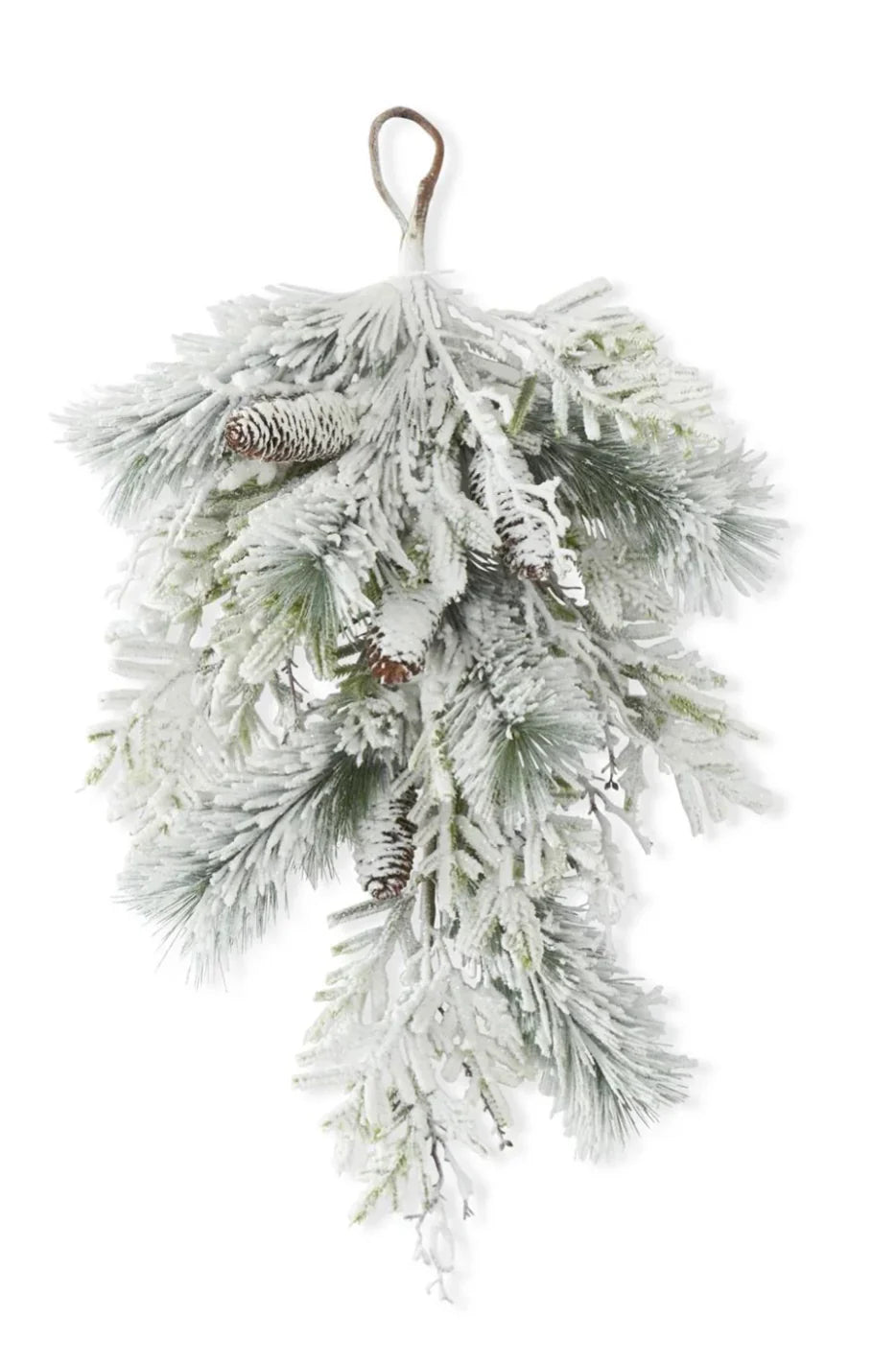 28" Glittered Heavy Flocked Pine Swag with Pinecones