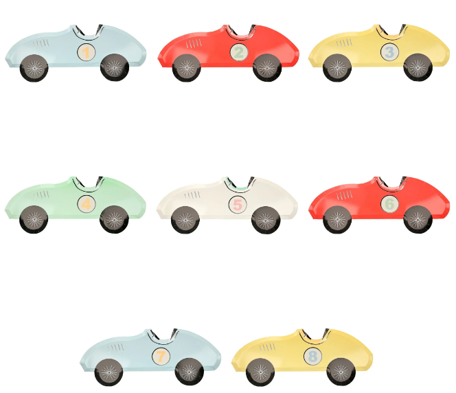 Race Car Plates (x 8)