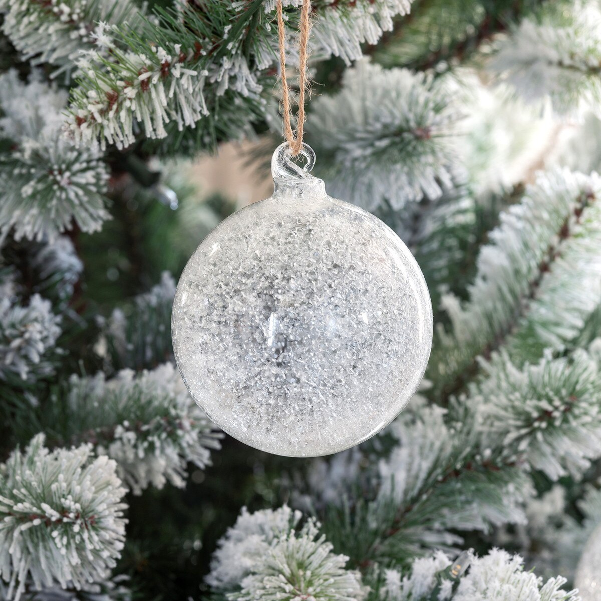 5" Frosted Glass Ball Ornament, Large