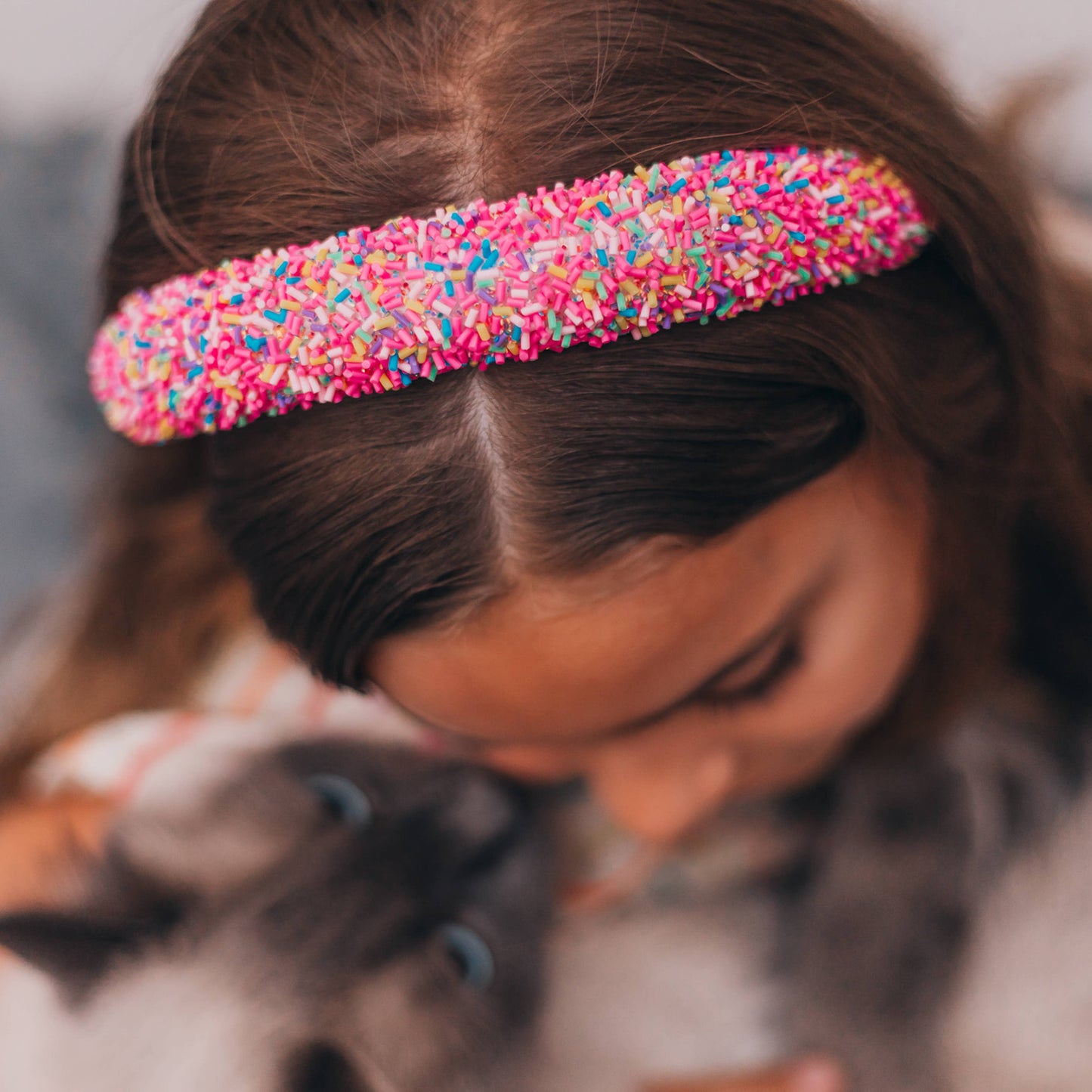 Padded Sprinkles Headband: Light Blue