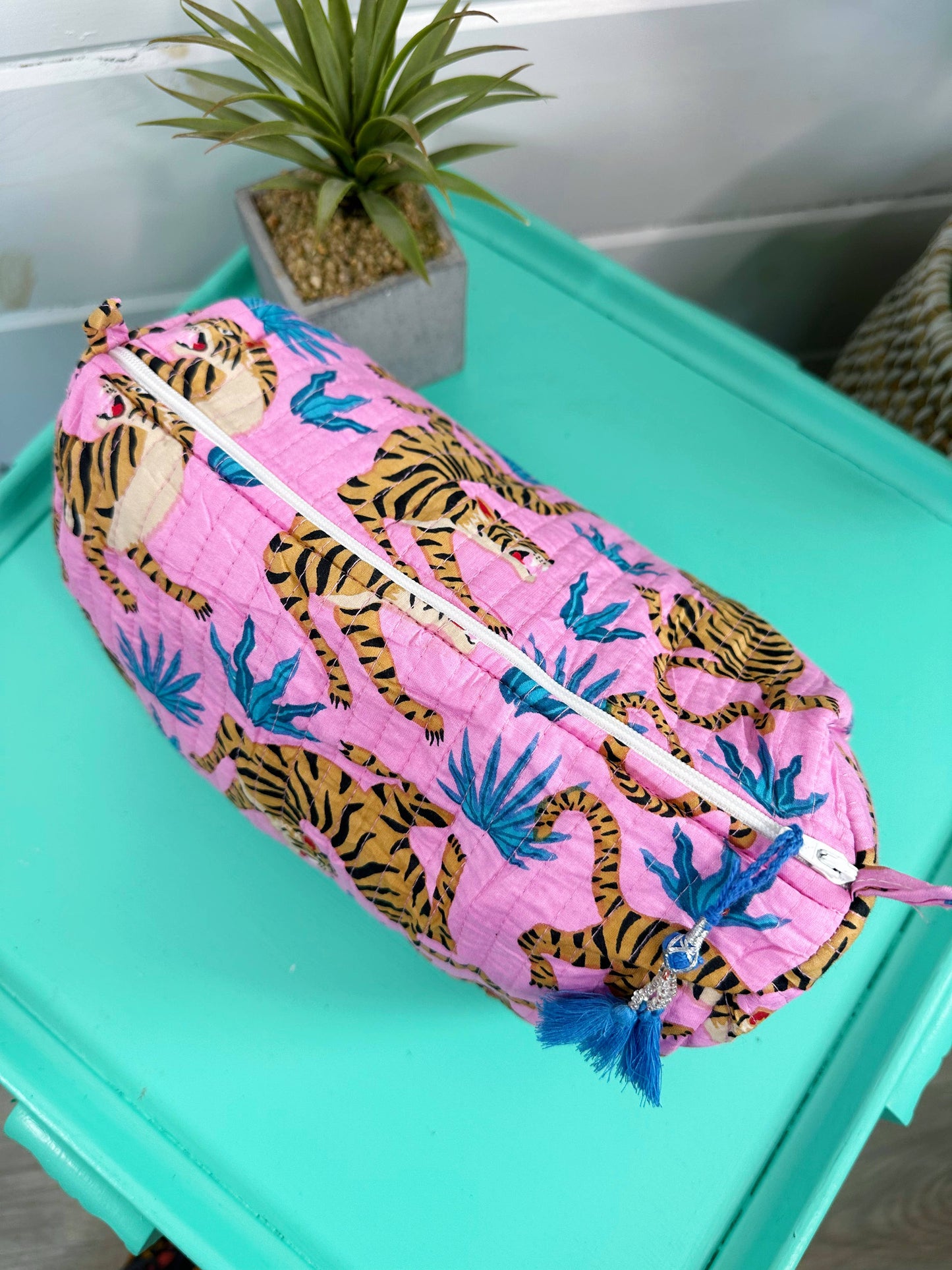 Cosmetics Bag | Quilted Makeup Bags | Toiletry Bag | Tigers