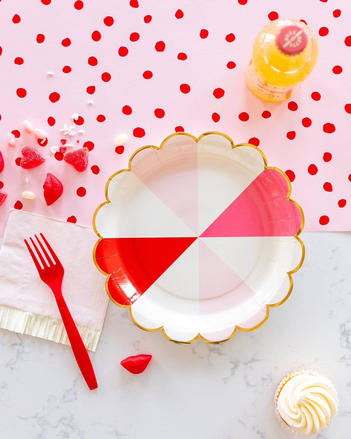 Pink with Red Dots Disposable Paper Table Runner