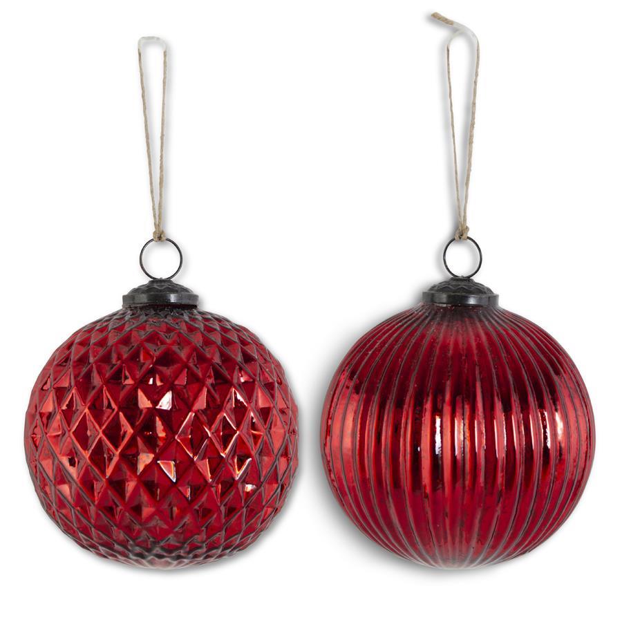 Assorted 5 Inch Red Mercury Glass Ornaments - Bria Blair Creative
