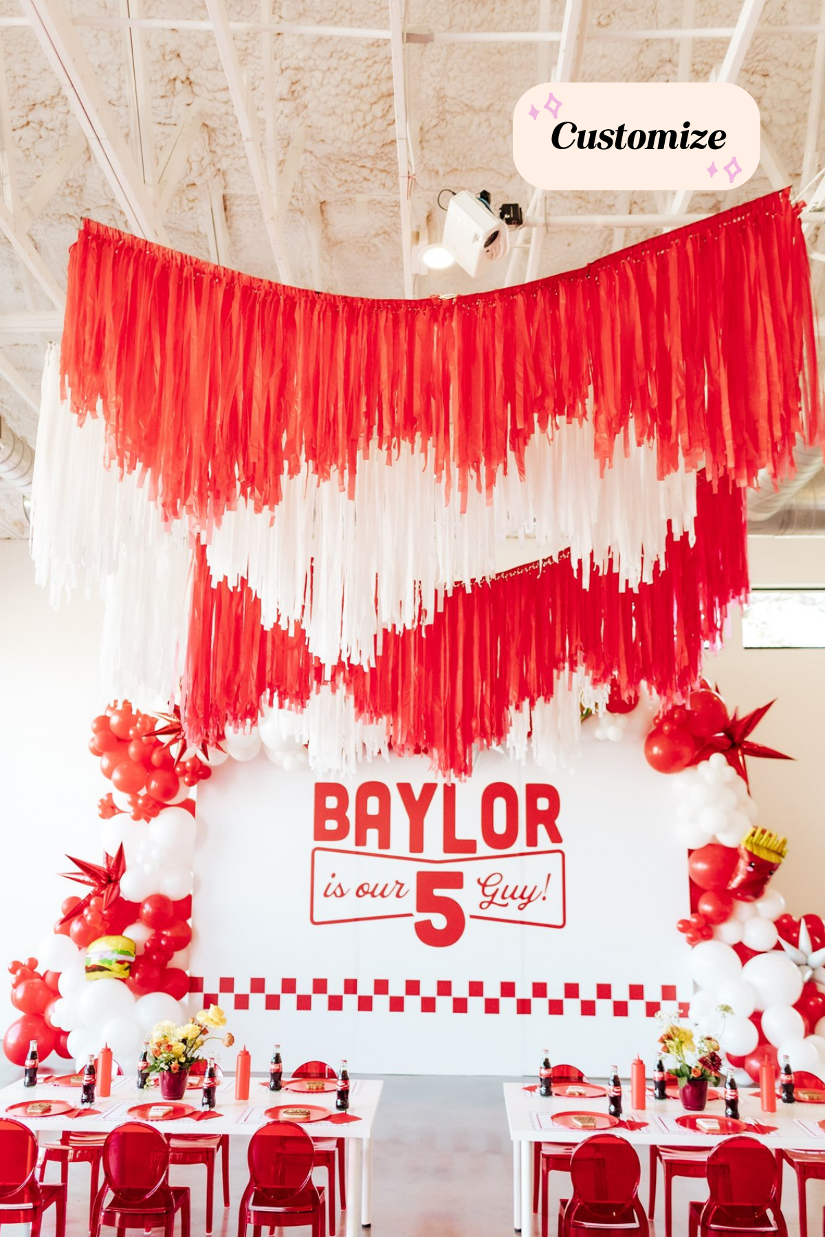 Custom Aerial Ceiling Fringe Strand: 6 Feet / Solid Plastic