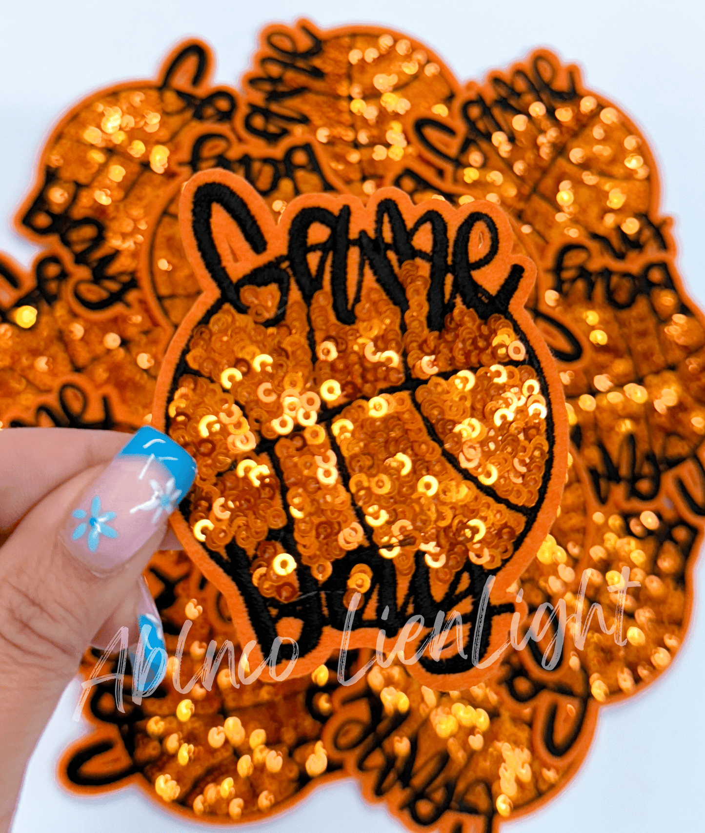 Basketball game day sequins embroidery hat patch iron on - Bria Blair Creative