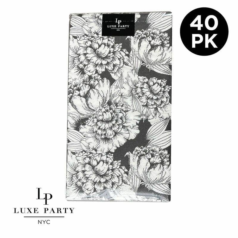 Black and White Paper Dinner Napkins | 40 Napkins: 50 Dinner Napkins - 4.5" x 7.75" - Bria Blair Creative